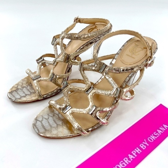 CV Signature Vogue Metallic Snake-Print Sandal size 9 M - Picture 4 of 11